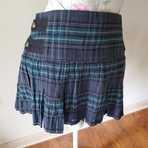 Bebe plaid skirt green blue
